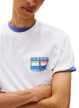 T-shirt Tommy Jeans ADN Drapeau blanc pour homme
