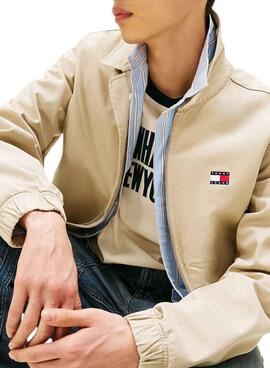 Veste Tommy Jeans Essential Flag beige pour homme
