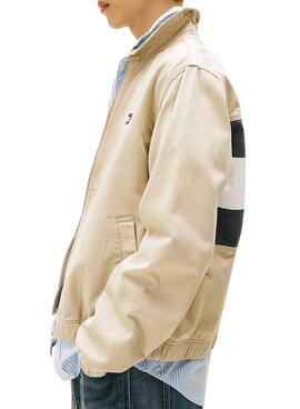 Veste Tommy Jeans Essential Flag beige pour homme