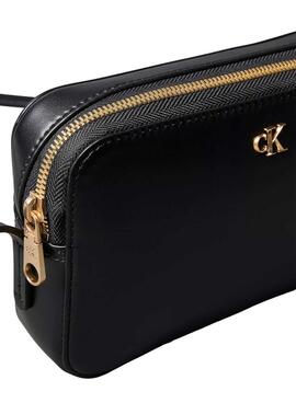 Sac à bandoulière Calvin Klein noir avec logo monogramme pour femme