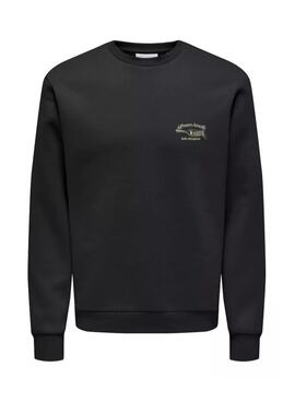 Sweat à capuche Only and Sons Fresh noir pour homme