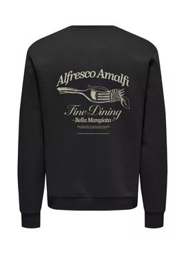 Sweat à capuche Only and Sons Fresh noir pour homme