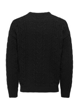 Pull noir pour homme de la marque Only and Sons.