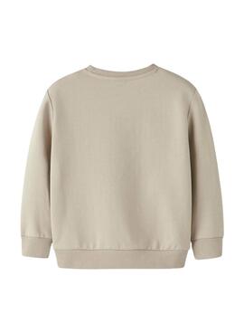 Sweat-shirt Name It Island Fossi beige pour garçon
