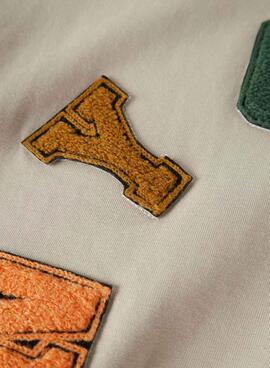 Sweat-shirt Name It Island Fossi beige pour garçon