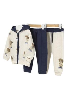 Survêtement Mayoral 2 pantalons imprimé bleu bébé