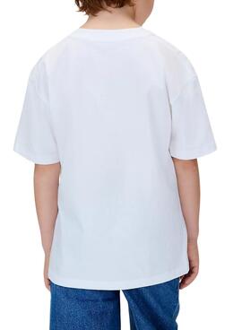 T-shirt Calvin Klein logo festif blanc enfant