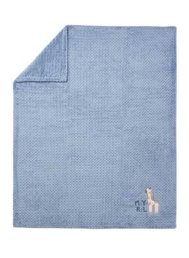 Couverture double face bleue pour bébé Mayoral