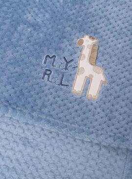 Couverture double face bleue pour bébé Mayoral