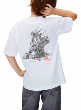 T-shirt Calvin Klein City blanc pour enfant