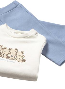 Survêtement Mayoral avec gilet imprimé bleu bébé