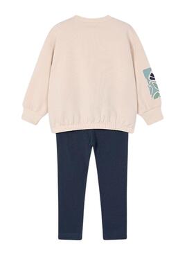 Ensemble pour fille en legging et sweat-shirt beige de Mayoral.