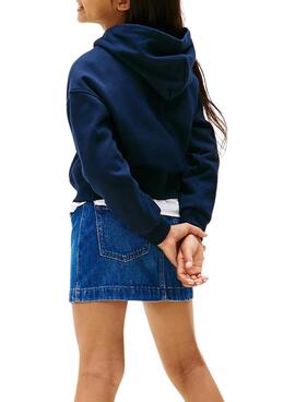 Pull Tommy Hilfiger Rhine Flag bleu marine pour fille