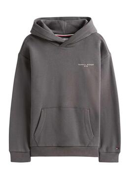 Sweat à capuche Tommy Hilfiger Mini Corp gris pour enfants