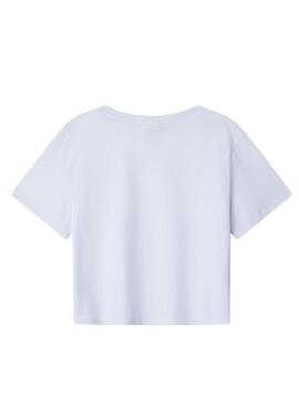 T-shirt Pepe Jeans Amanda blanc avec logo pour fille