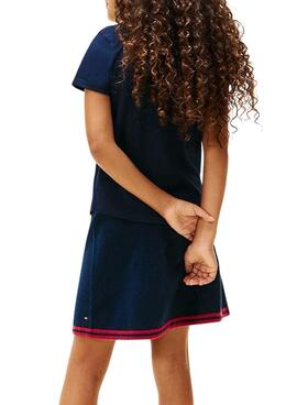 T-shirt Tommy Hilfiger Varsity slim marine fille