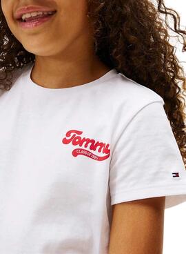 T-shirt Tommy Hilfiger Varsity slim blanc fille