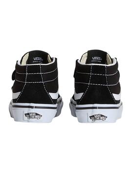 Chaussures Vans Sk8 Mid noires pour enfants.