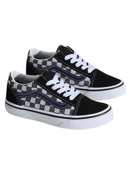 Chaussures Old Skool à carreaux gris pour garçon et fille