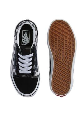 Chaussures Old Skool à carreaux gris pour garçon et fille