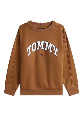 Sweat à capuche Tommy Hilfiger Varsity marron pour enfant
