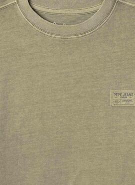 T-shirt Pepe Jeans Telmo verte pour garçon