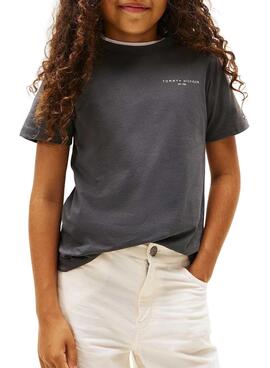 T-shirt Tommy Hilfiger Mini Corp gris pour enfants