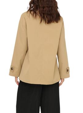 Parka Only Abril beige pour femme