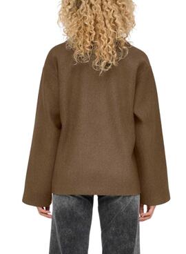 Manteau court Only Nancy marron pour femme