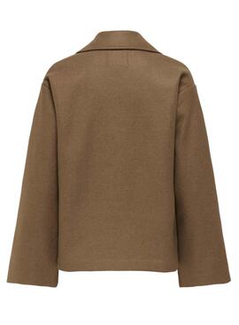 Manteau court Only Nancy marron pour femme