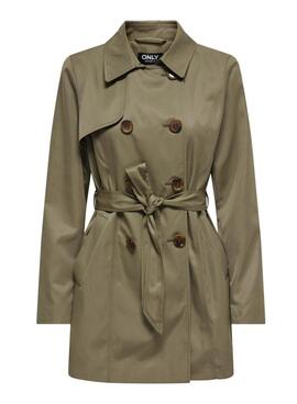 Trench Only Valerie vert pour femme.