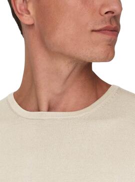 Maillot Only and Sons beige Wyler pour homme