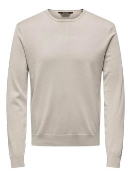 Maillot Only and Sons beige Wyler pour homme