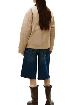 Veste Tommy Jeans Cord Collar beige pour femme.