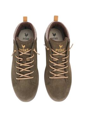 Bottes de marche Austin en cuir vert pour hommes.
