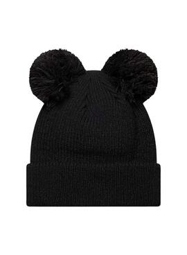 Bonnet New Era Double Pom noir pour femme