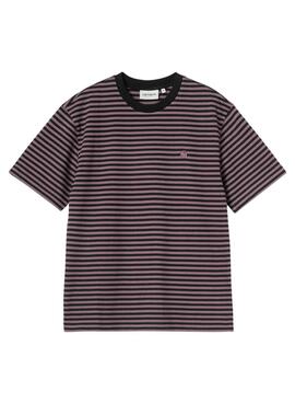 Maillot Carhartt Verner à rayures rose et noir pour femme