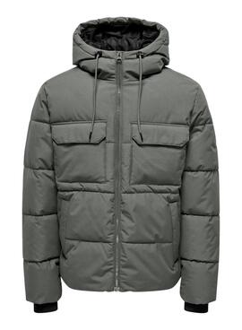 Veste matelassée Only and Sons Selijah verte pour homme