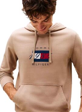 Sweatshirt Tommy Hilfiger Linear beige pour homme