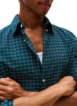 Chemise Tommy Hilfiger Oxford à carreaux verts pour homme