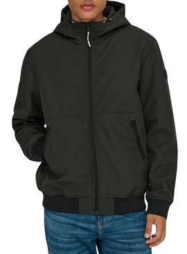 Veste de chasse Only and Sons Bowie noire pour homme