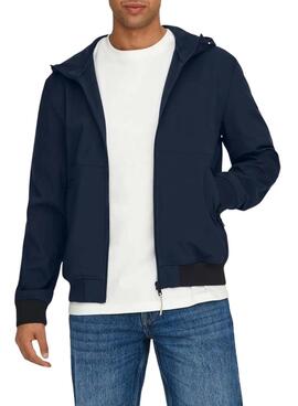 Veste de chasse Only and Sons Bowie bleu marine pour homme.
