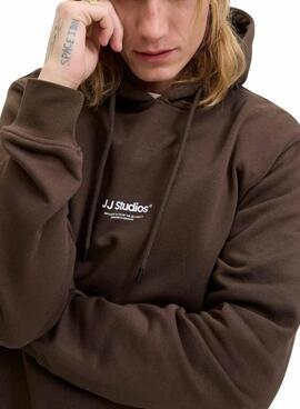 Sweatshirt Jack and Jones Soho marron pour homme.