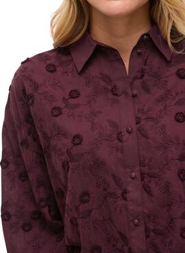 Chemise Vila Visimone bordeaux pour femme