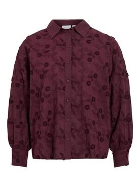 Chemise Vila Visimone bordeaux pour femme