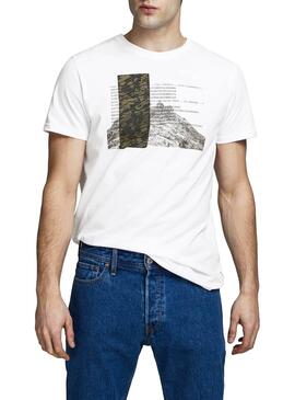 T-Shirt Jack et Jones Comace Blanc pour Homme