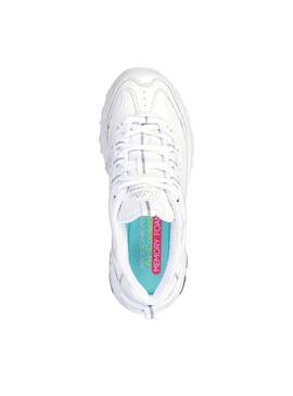 Baskets Skechers D Lites blanches pour femme