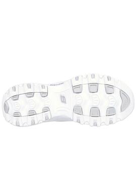 Baskets Skechers D Lites blanches pour femme