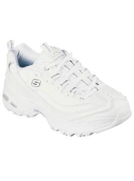 Baskets Skechers D Lites blanches pour femme