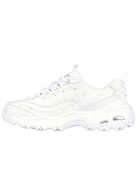 Baskets Skechers D Lites blanches pour femme
